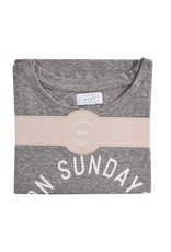 Mud Pie Graphic Tees On Sundays We Brunch Gray T-Shirt S-M