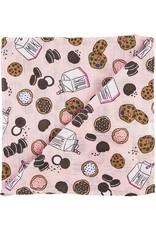 Mud Pie Baby Gifts Muslin Swaddle Blanket 47x47 | Pink Cookies