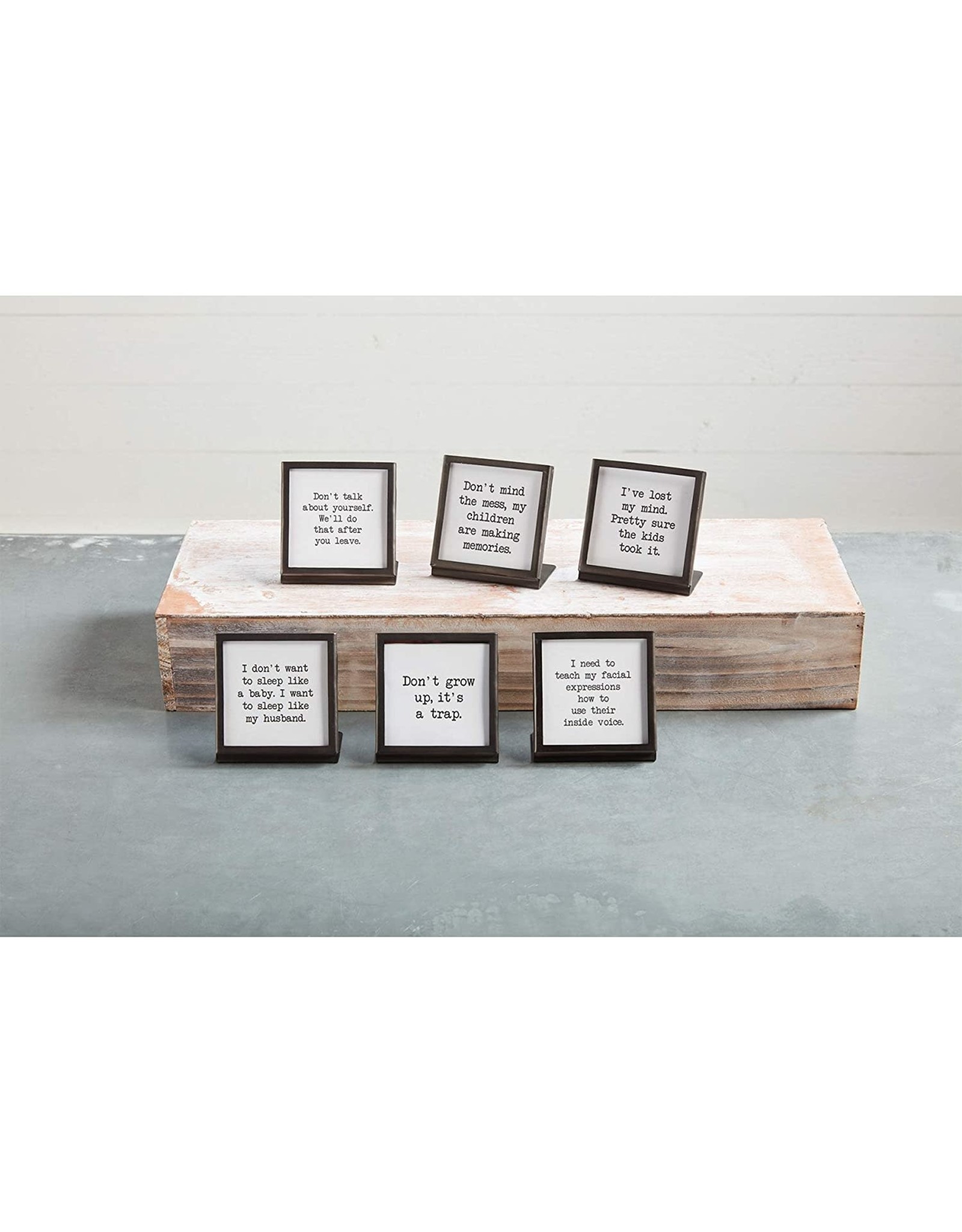Mud Pie Metal Easel Plaque With Saying Dont Talk About Yourself