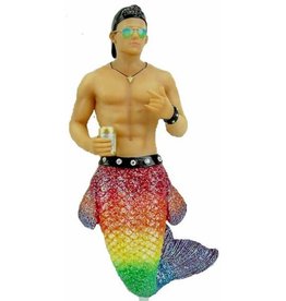 December Diamonds Rehoboth Rainbow Glitter Merman Ornament 7.5 Inch