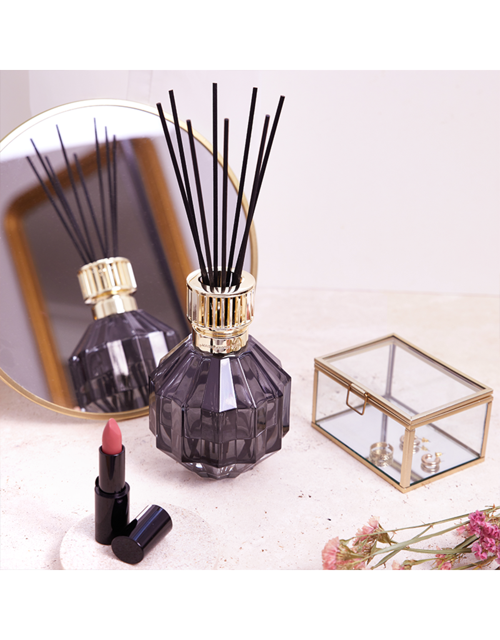 Maison Berger Bouquet Facette Black Reed Diffuser Set W Cotton Caress