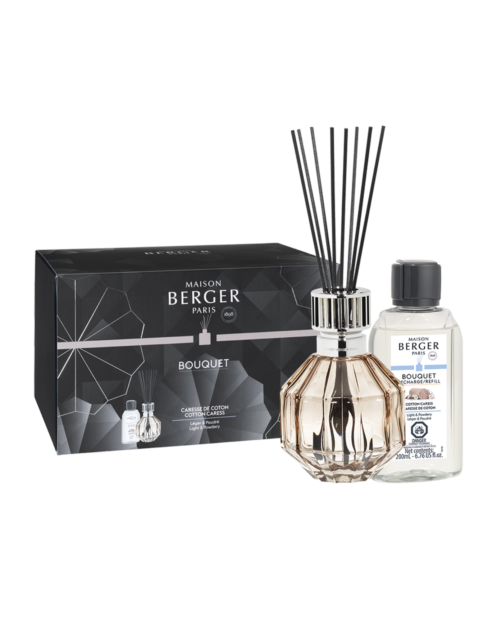 Maison Berger Bouquet Facette Beige Reed Diffuser Set W Cotton Caress