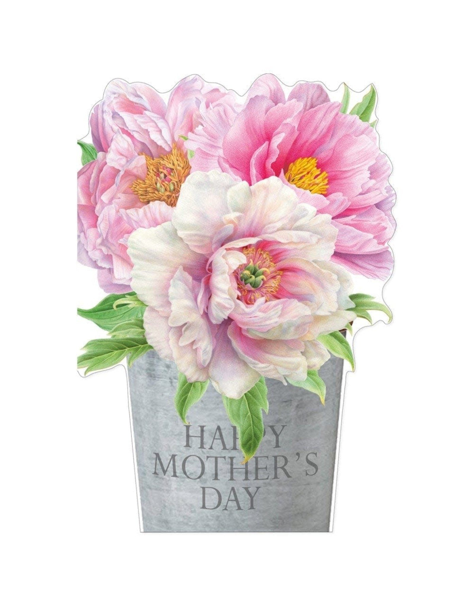 Caspari Mothers Day Cards Peonies in Bucket Mother's Day Card