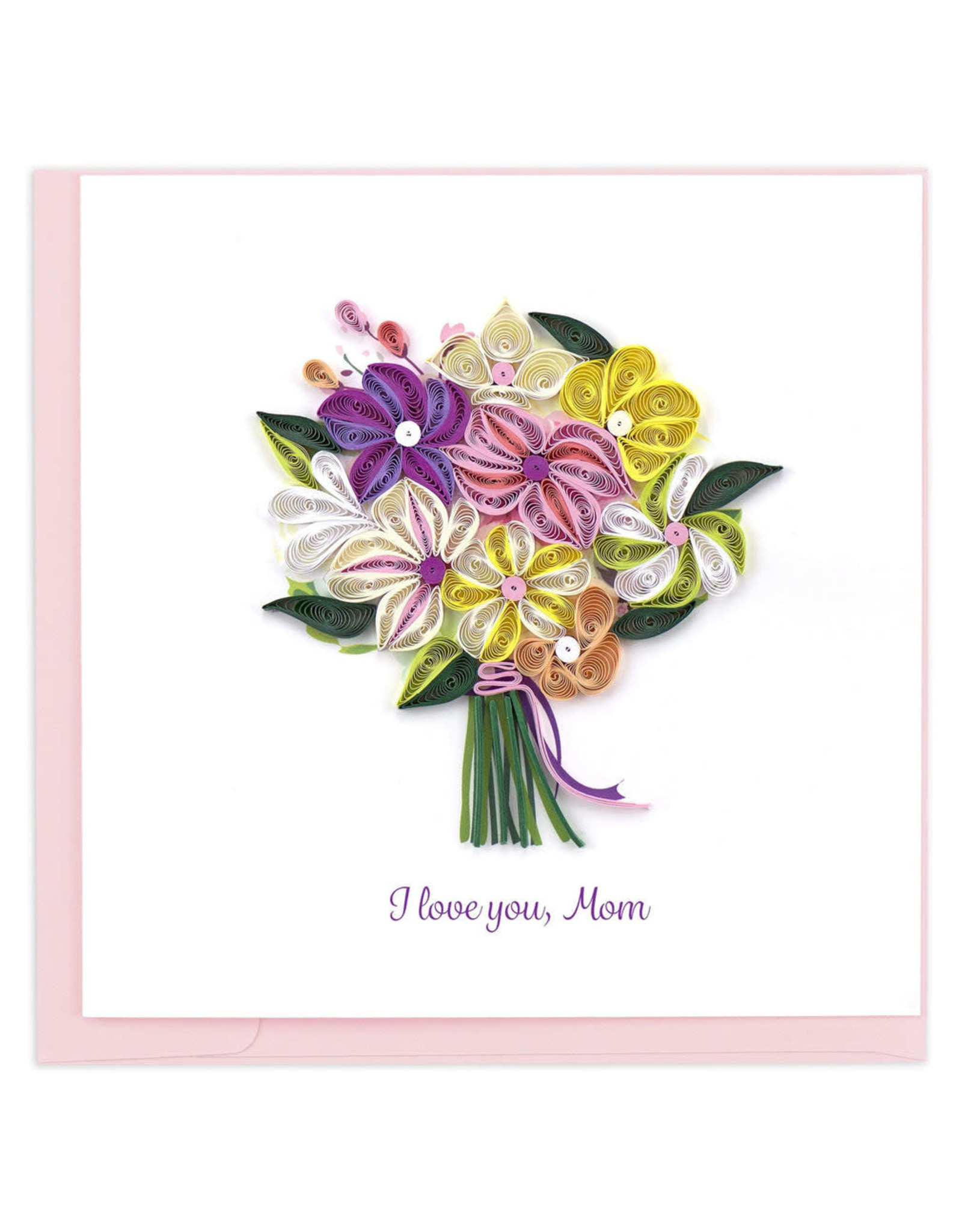 Quilling Card Quilled I Love You Mom Bouquet Greeting Card