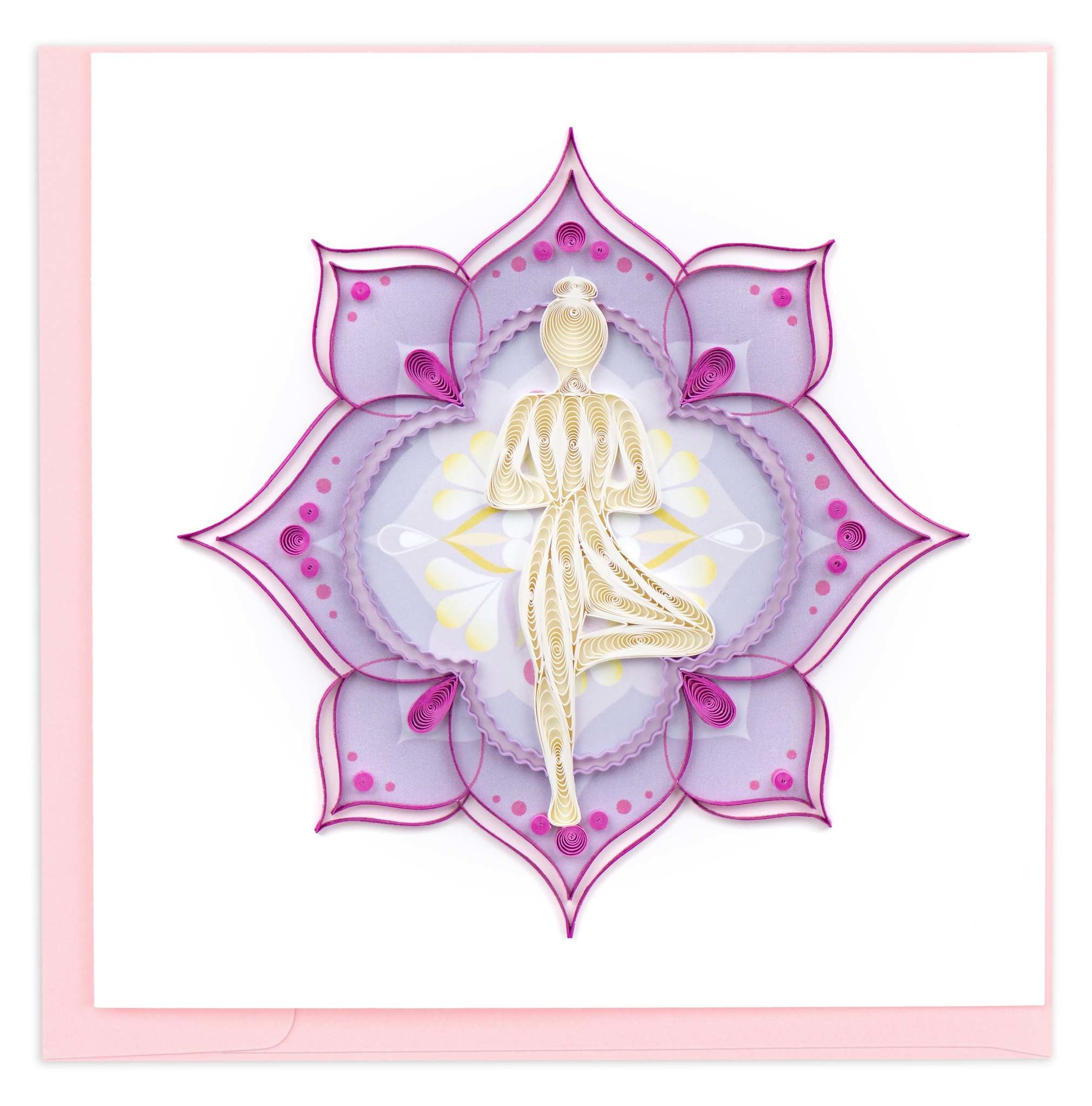 Quilling Card Quilled Yoga Tree Pose Greeting Card Digs N Gifts