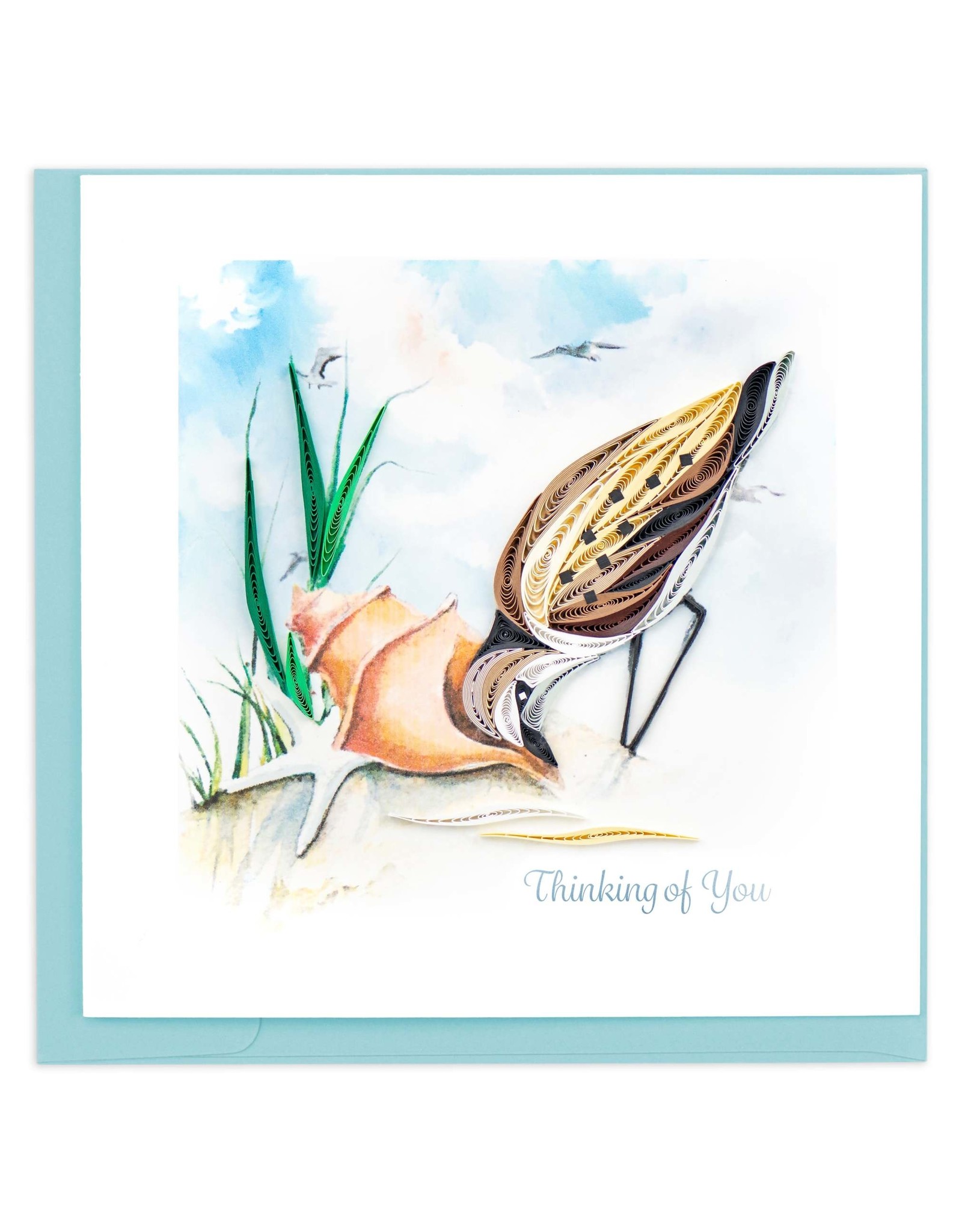 Quilling Card Quilled Sandpiper Thinking Of You Greeting Card