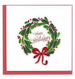 Quilling Card Quilled Happy Holidays Wreath Christmas Greeting Card