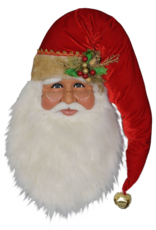 Karen Didion Traditional Santa Head Wall - Door Hanger Decoration 18H