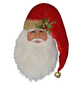 Karen Didion Traditional Santa Head Wall - Door Hanger Decoration 18H