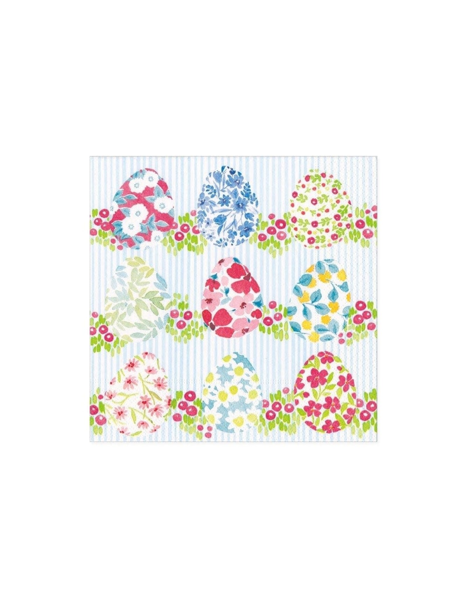 Caspari Easter Paper Cocktail Napkins 20ct Floral Easter Eggs