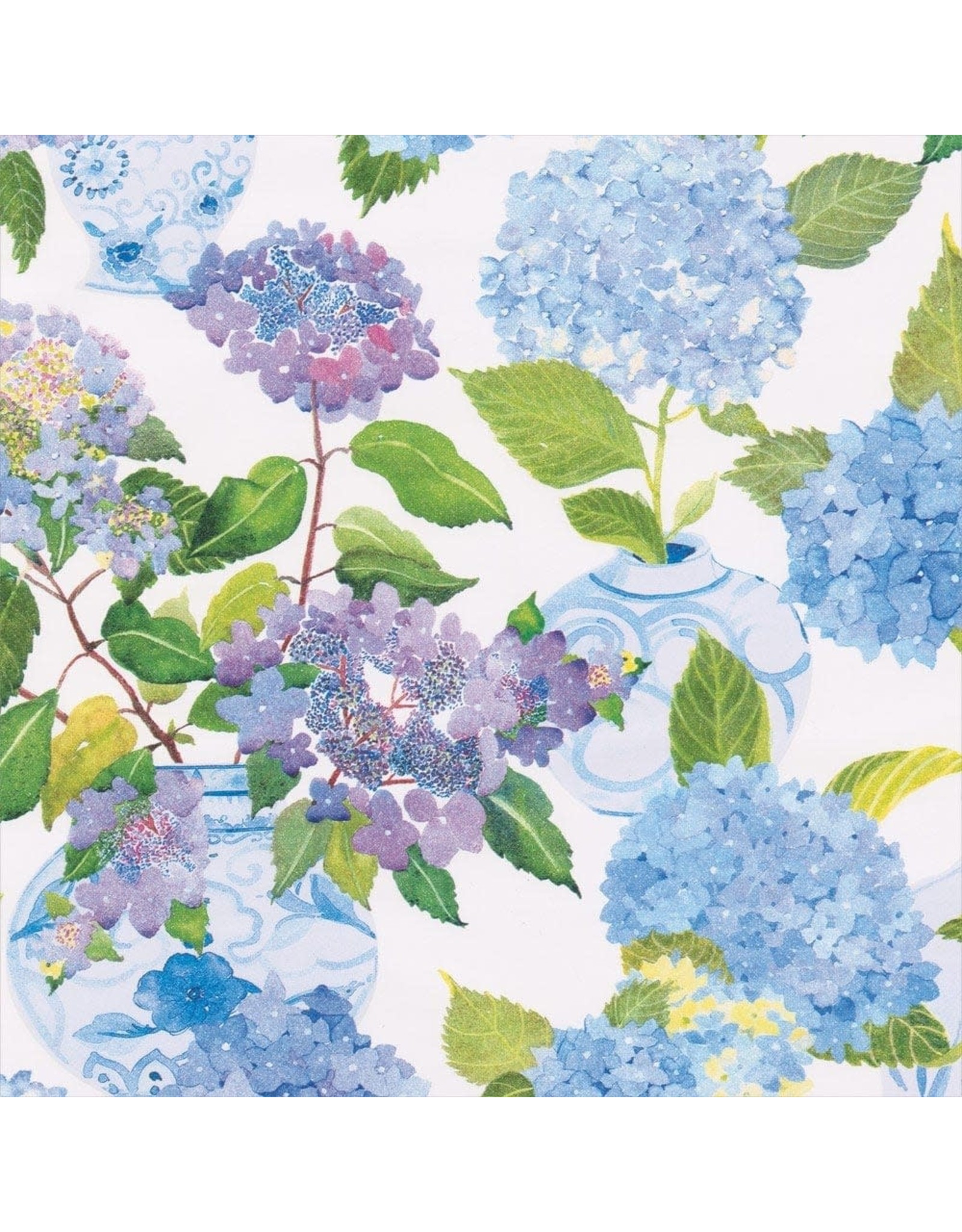 Caspari Gift Wrapping Paper 8ft Roll Hydrangeas And Porcelain