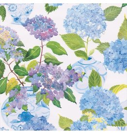 Caspari Gift Wrapping Paper 5ft Roll Hydrangeas And Porcelain