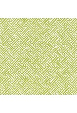 Caspari Gift Wrapping Paper 5ft Roll Fretwork Green