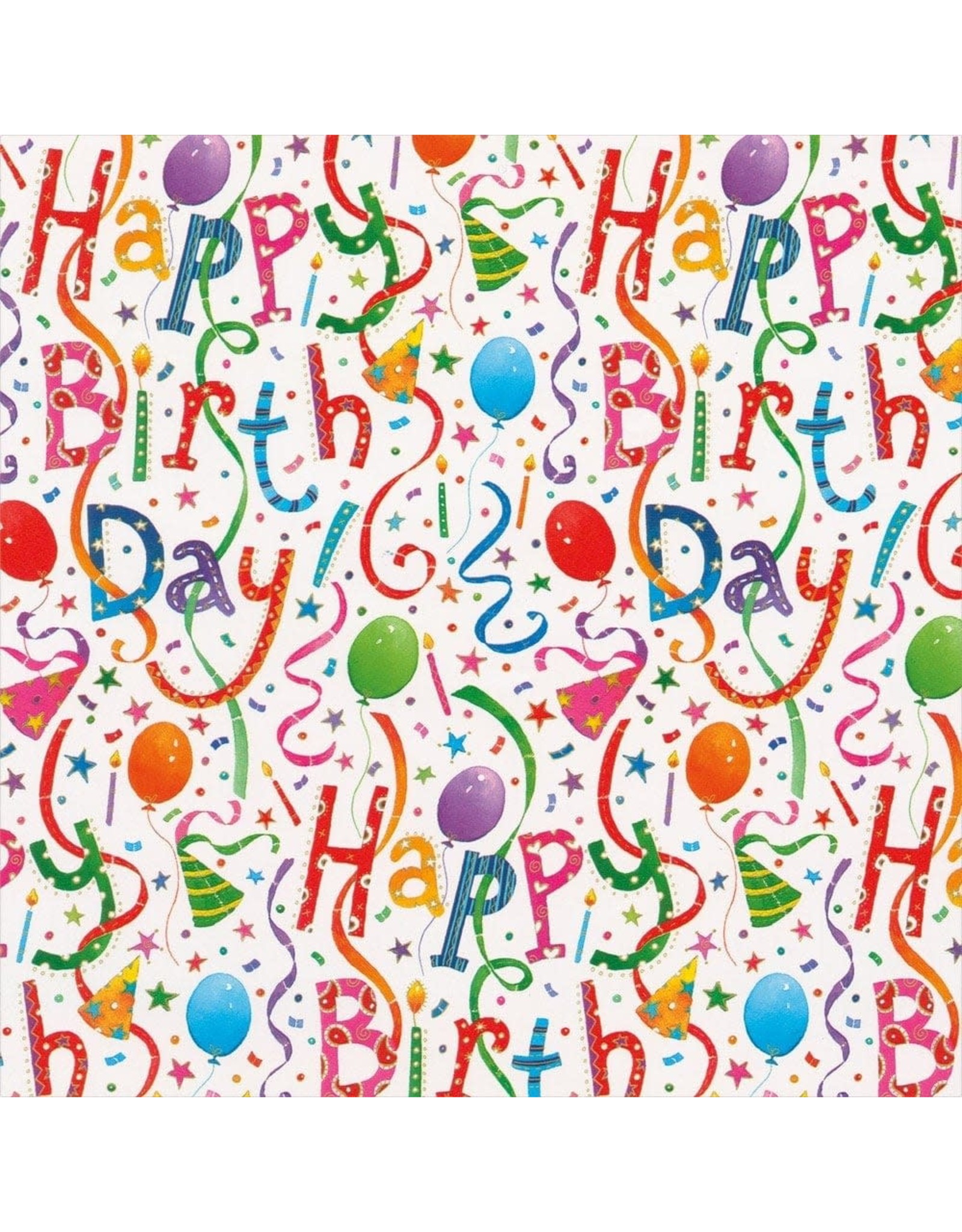 Caspari Gift Wrapping Paper 5ft Roll Happy Birthday