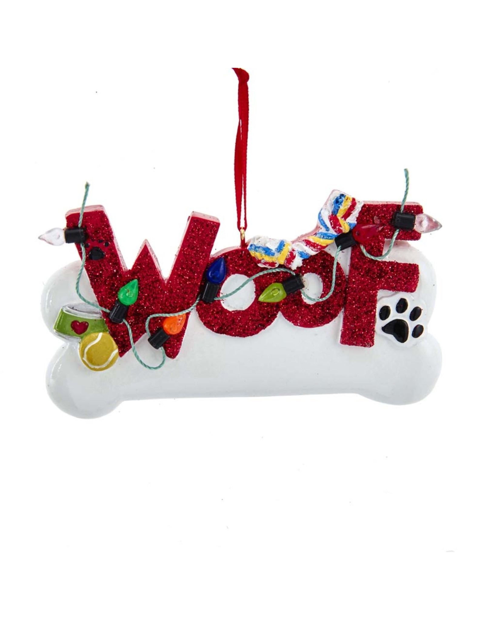 Kurt Adler WOOF Dog Ornament For Personalization