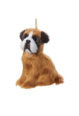 Kurt Adler Christmas Ornament Plush Dog Boxer 4 inch