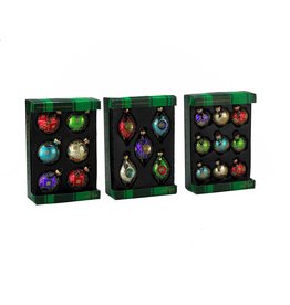 Kurt Adler Multicolor Glass Ball N Finial Ornaments 3 Sets 20pcs
