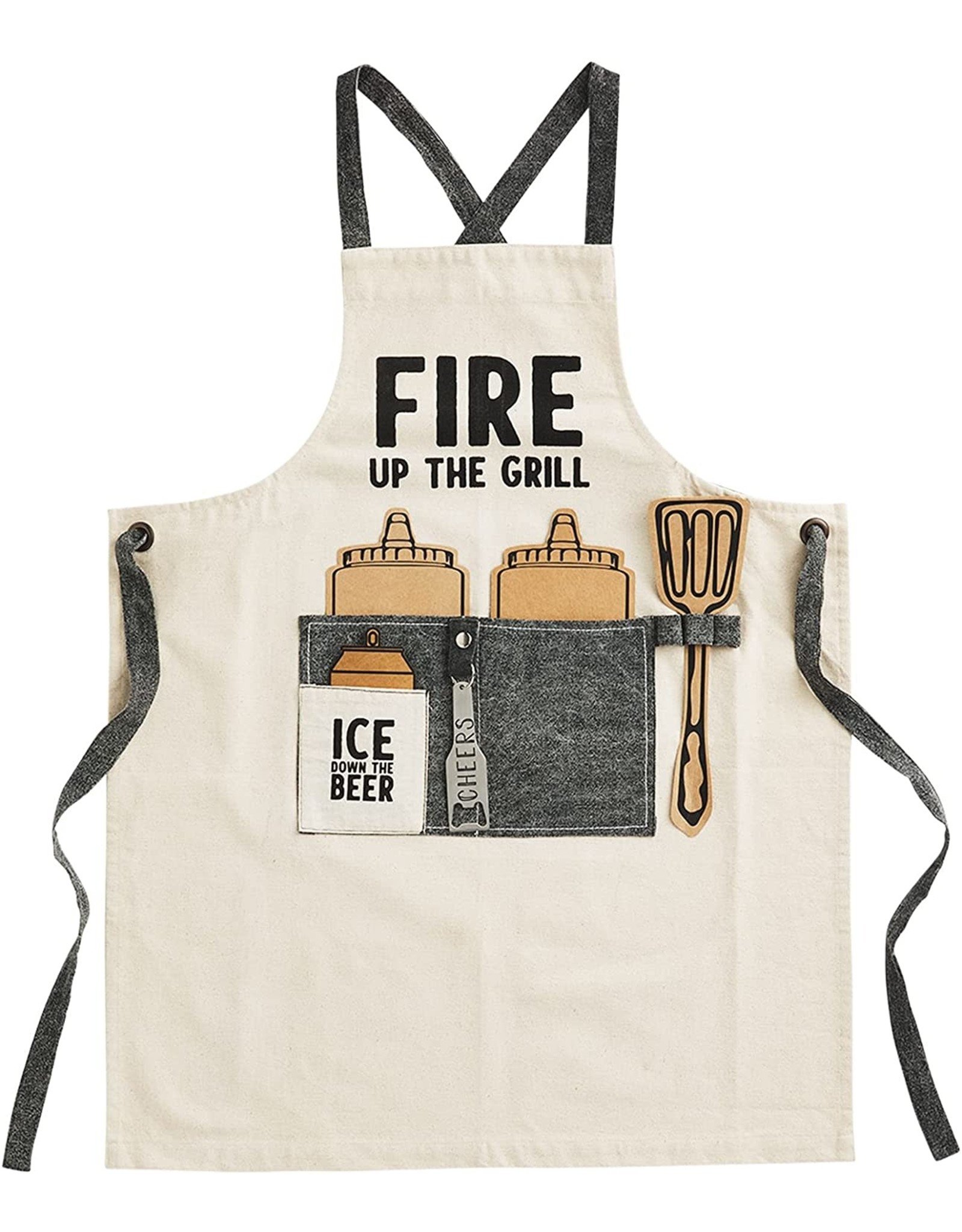 Mud Pie Fire Up The Grill Grilling Apron W Pockets And Bottle Opener