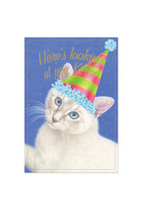 Caspari Birthday Card Here's Looking At You Kitten