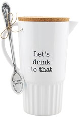 Mud Pie Lets Drink To That Melamine Pitcher With Spoon Set 58 Oz