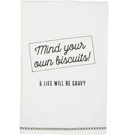 Mud Pie Hand Towel Mind Your Own Biscuits And Life Will Be Gravy