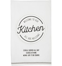 Mud Pie Hand Towel Welcome To Our Kitchen All Are Welcome