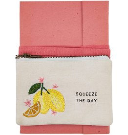 Mud Pie Colorful Journal W Pouch Gift Set Squeeze The Day