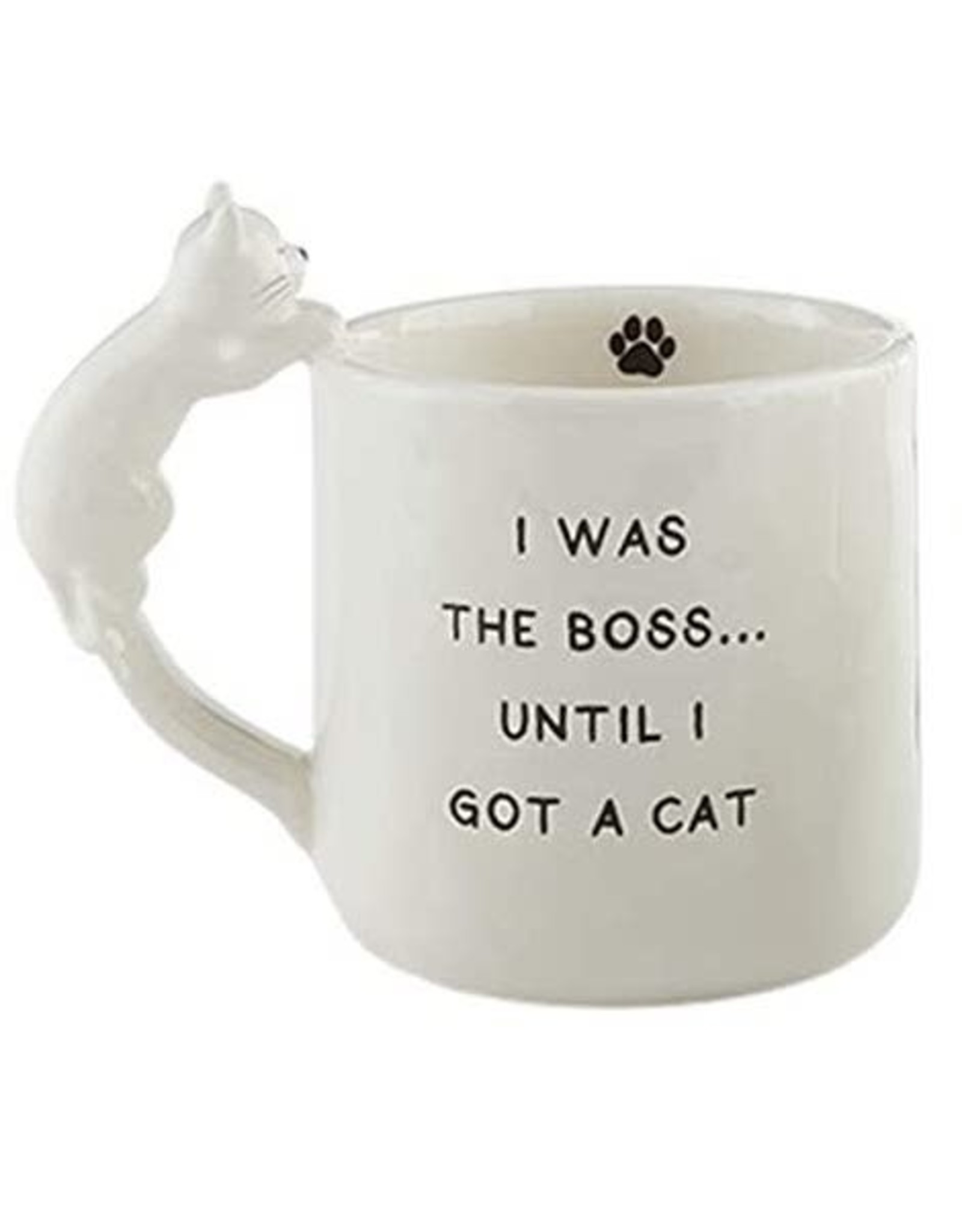 Mud Pie Cat Coffee Mug I Was The Boss Until I Got A Cat