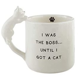 Mud Pie Cat Coffee Mug I Was The Boss Until I Got A Cat