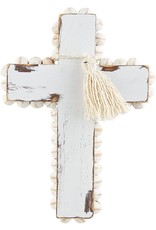 Mud Pie Beaded Wood Cross With Tassel 6.5 Inch