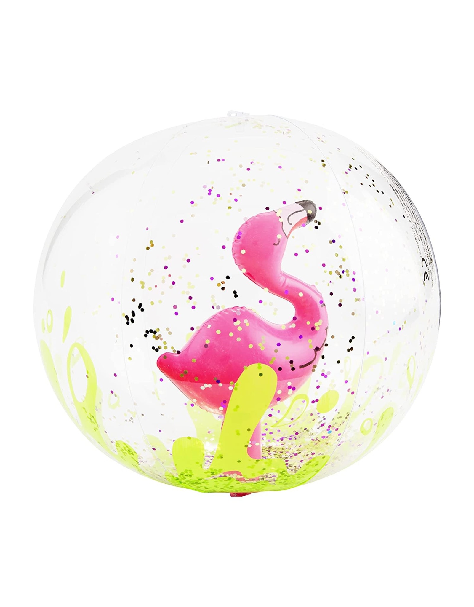 Mud Pie Kids Gifts Glitter Filled Flamingo Character Beach Ball 12in