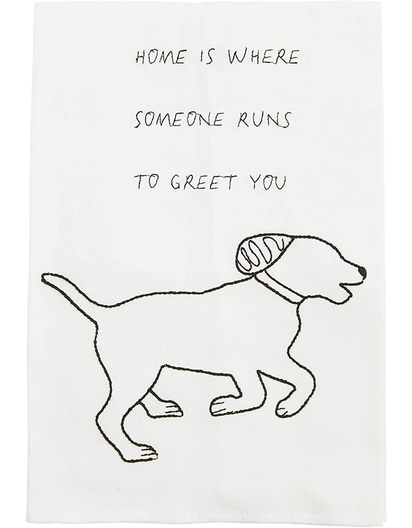 Mud Pie Embroidered Dog Hand Towel Home Is Where Someone Runs To Greet