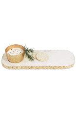Mud Pie Chipped Gold Edge Marble Dip And Tray Set
