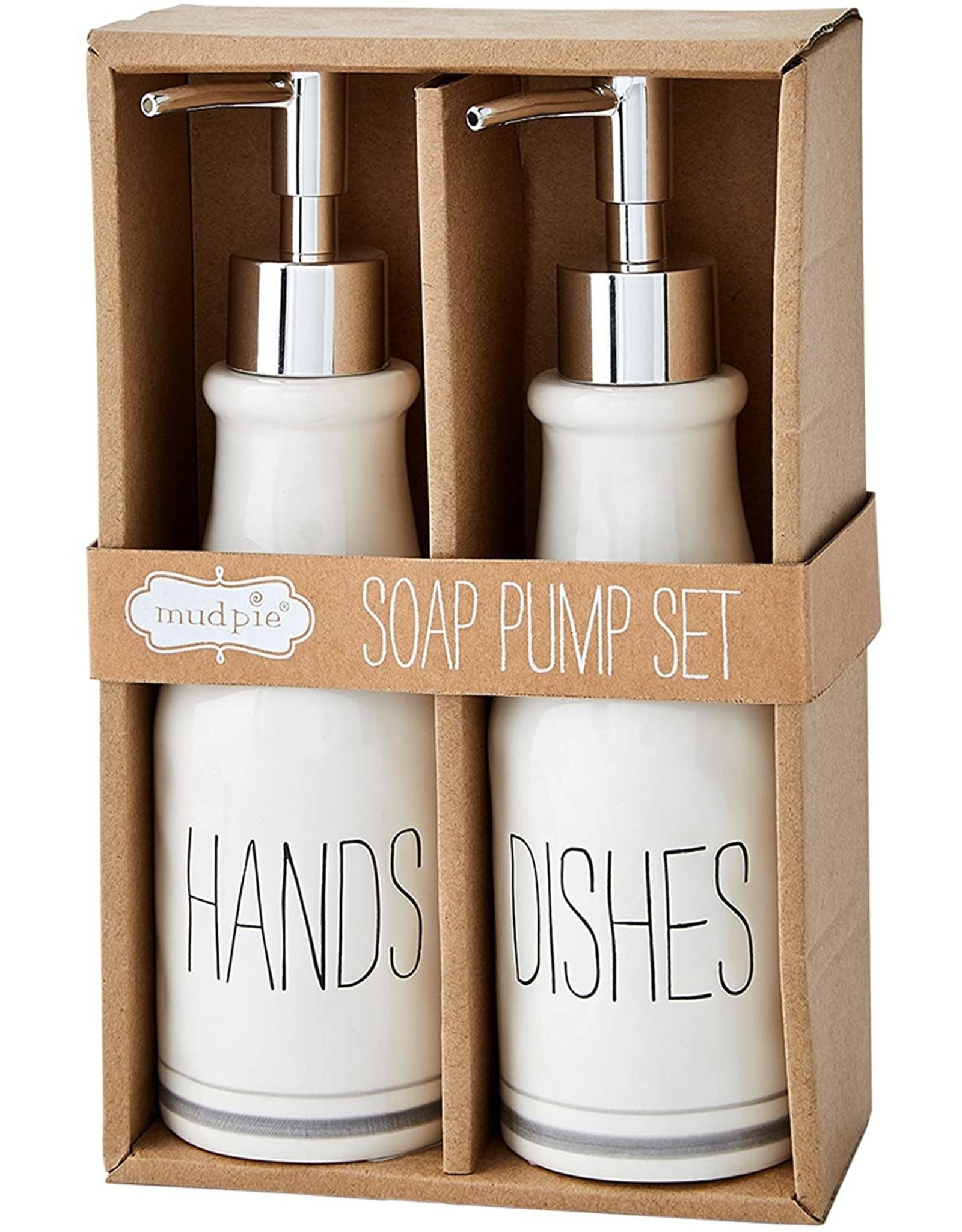 Mud Pie Bistro Kitchen Boxed Hands and Dishes Soap Pump Set