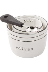 Mud Pie Olives And Pits Olive Bowls Set With Spoon