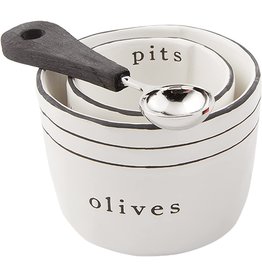Mud Pie Olives And Pits Olive Bowls Set With Spoon