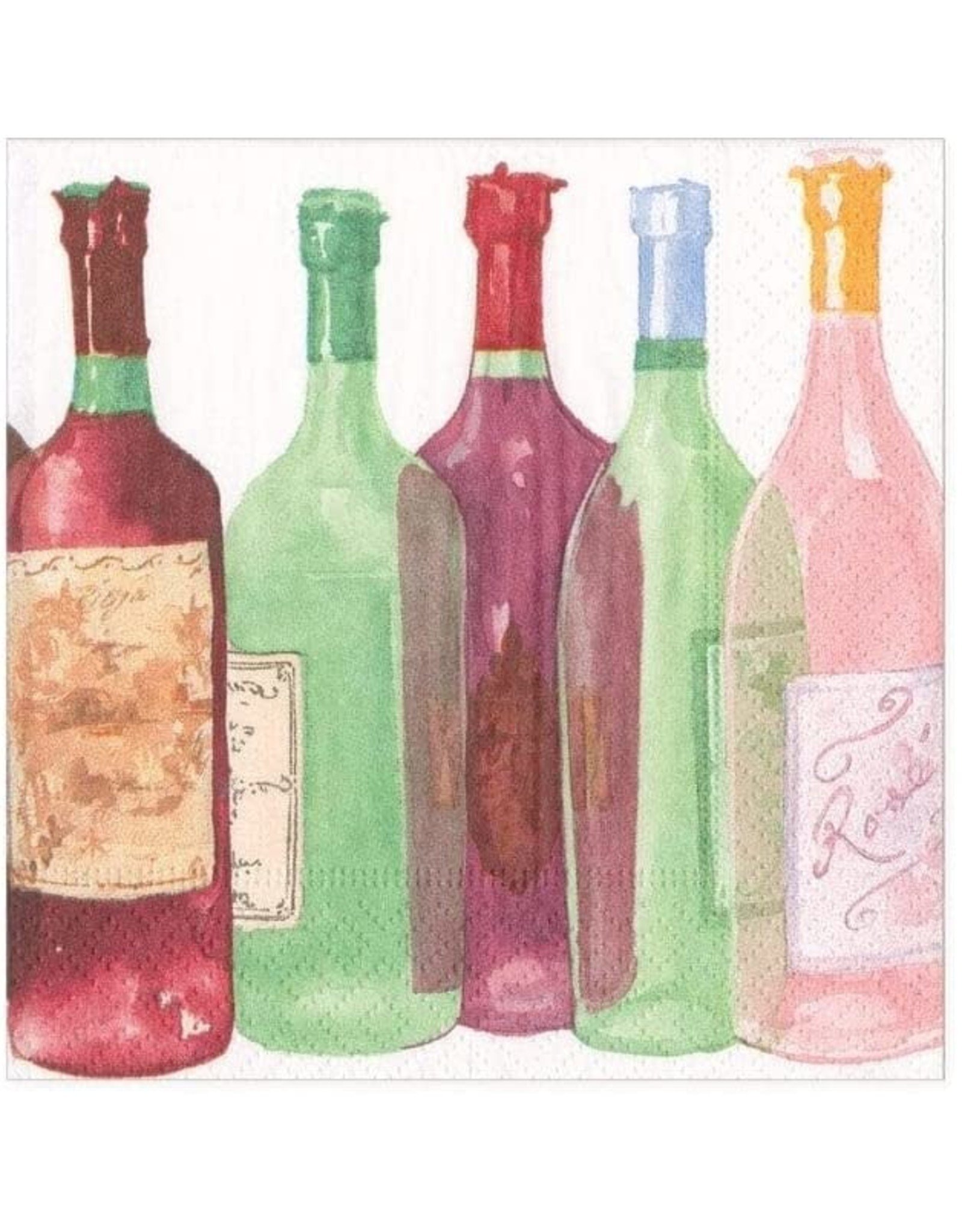 Caspari Wine Bottles Paper Cocktail Napkins 20ct