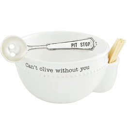 Mud Pie Olive N Pit Bowl With Olive Spoon Set Cant Olive Without You