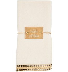 Mud Pie Cream Jute Edge Dinner Napkins Set of 4