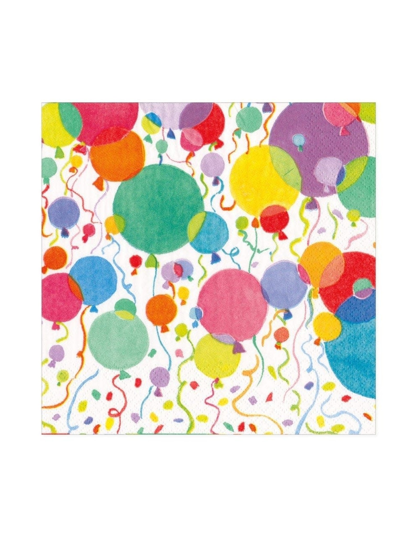 Caspari Paper Lunch Napkins 20pk Balloons And Confetti