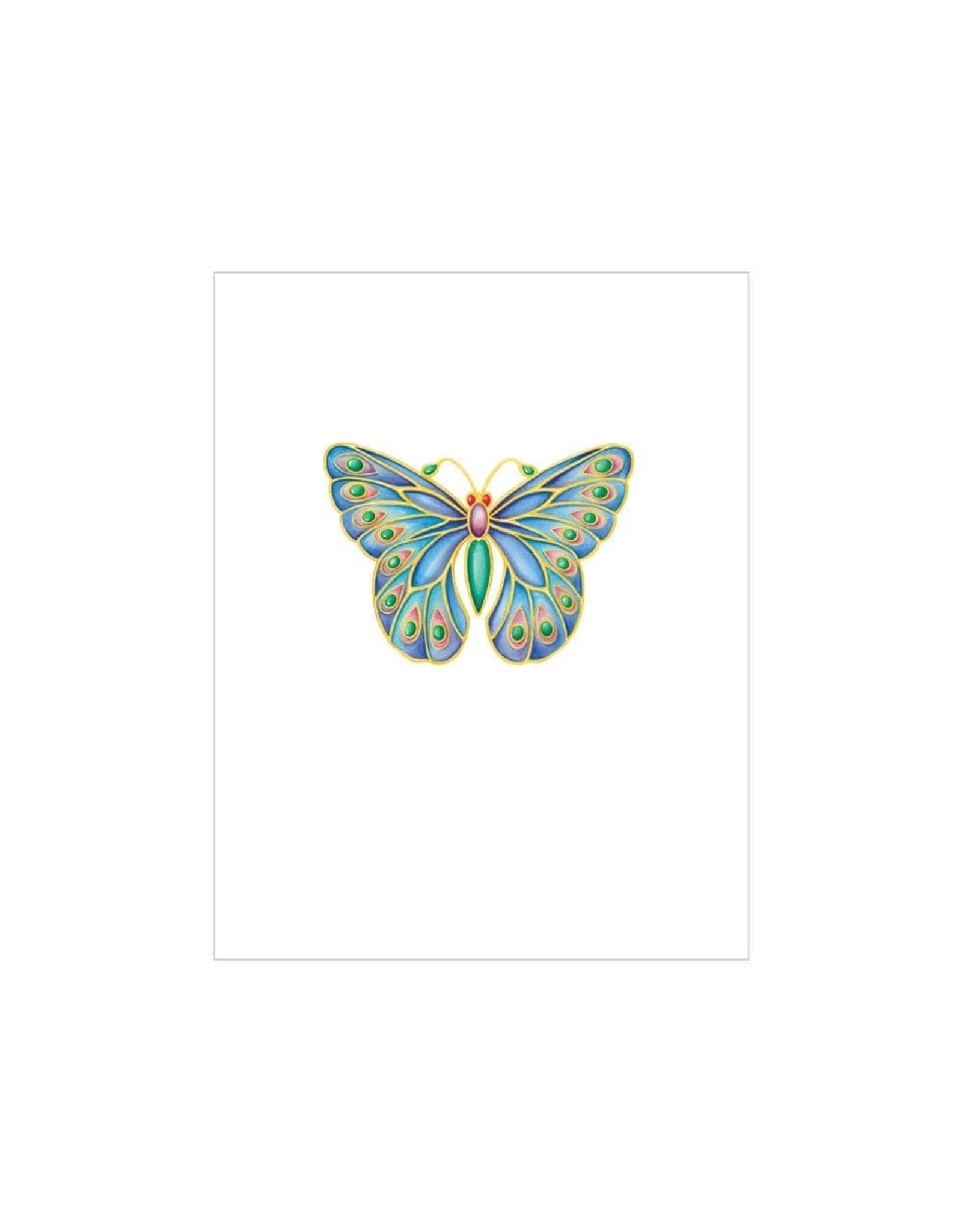 Caspari Butterfly Foil Gift Enclosure Cards 4pk Mini Cards W Envelopes