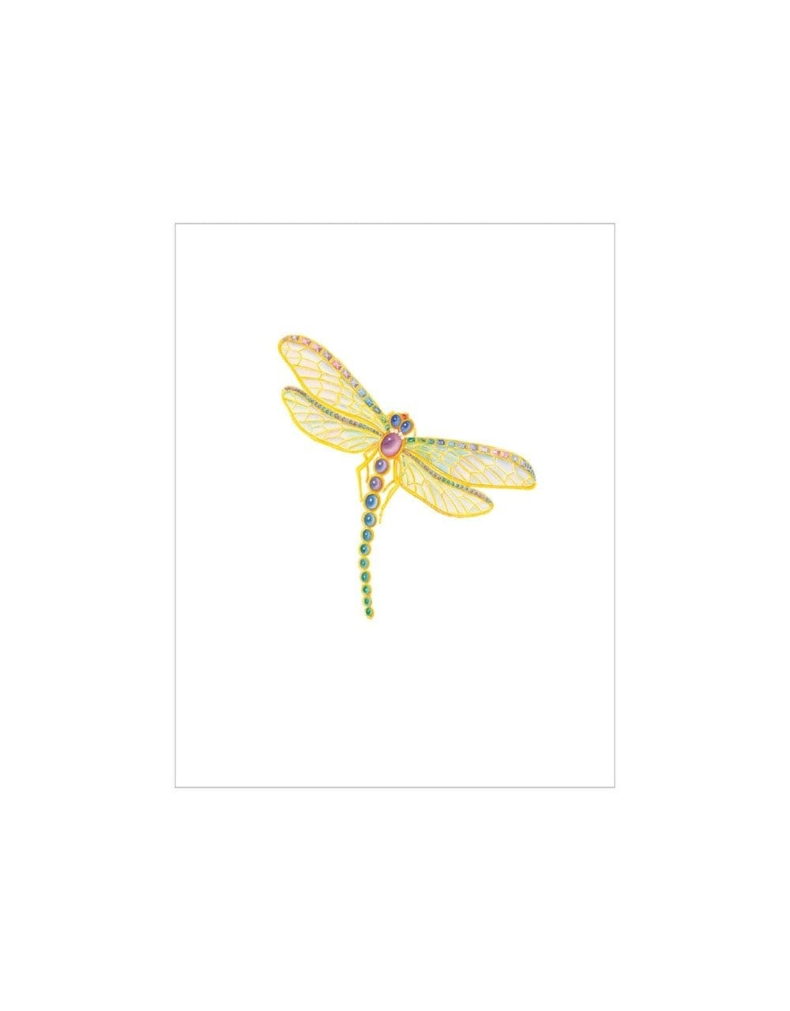 Caspari Dragonfly Foil Gift Enclosure Cards 4pk Mini Cards W Envelopes