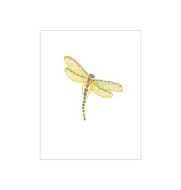 Caspari Dragonfly Foil Gift Enclosure Cards 4pk Mini Cards W Envelopes