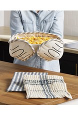 Mud Pie EAT Double Oven Mitt Set With 2 Hand Towels