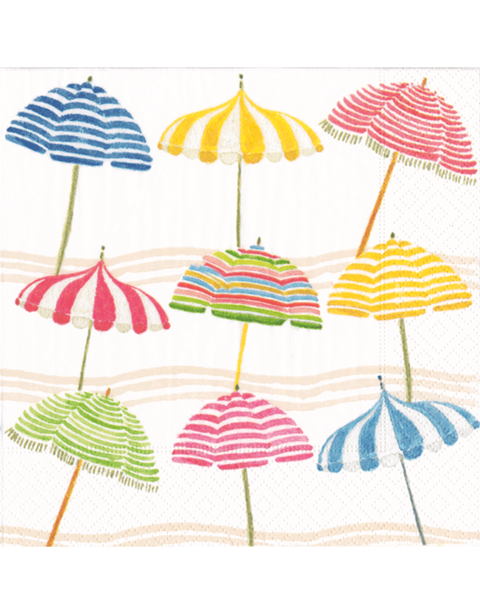 Caspari Paper Cocktail Napkins 20 ct Beach Umbrellas