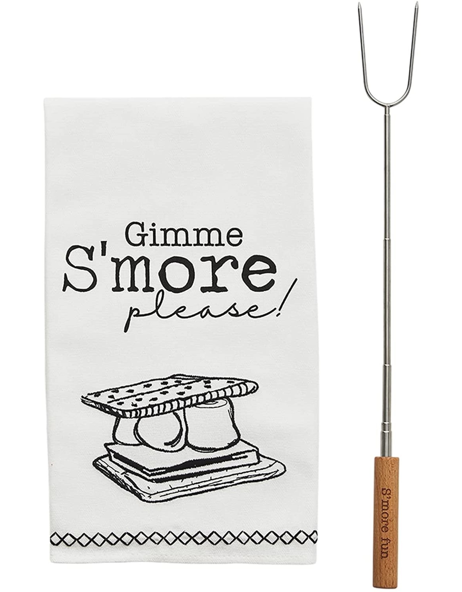 Mud Pie S'Mores Towel And Expandable Roasting Stick S'more Fun