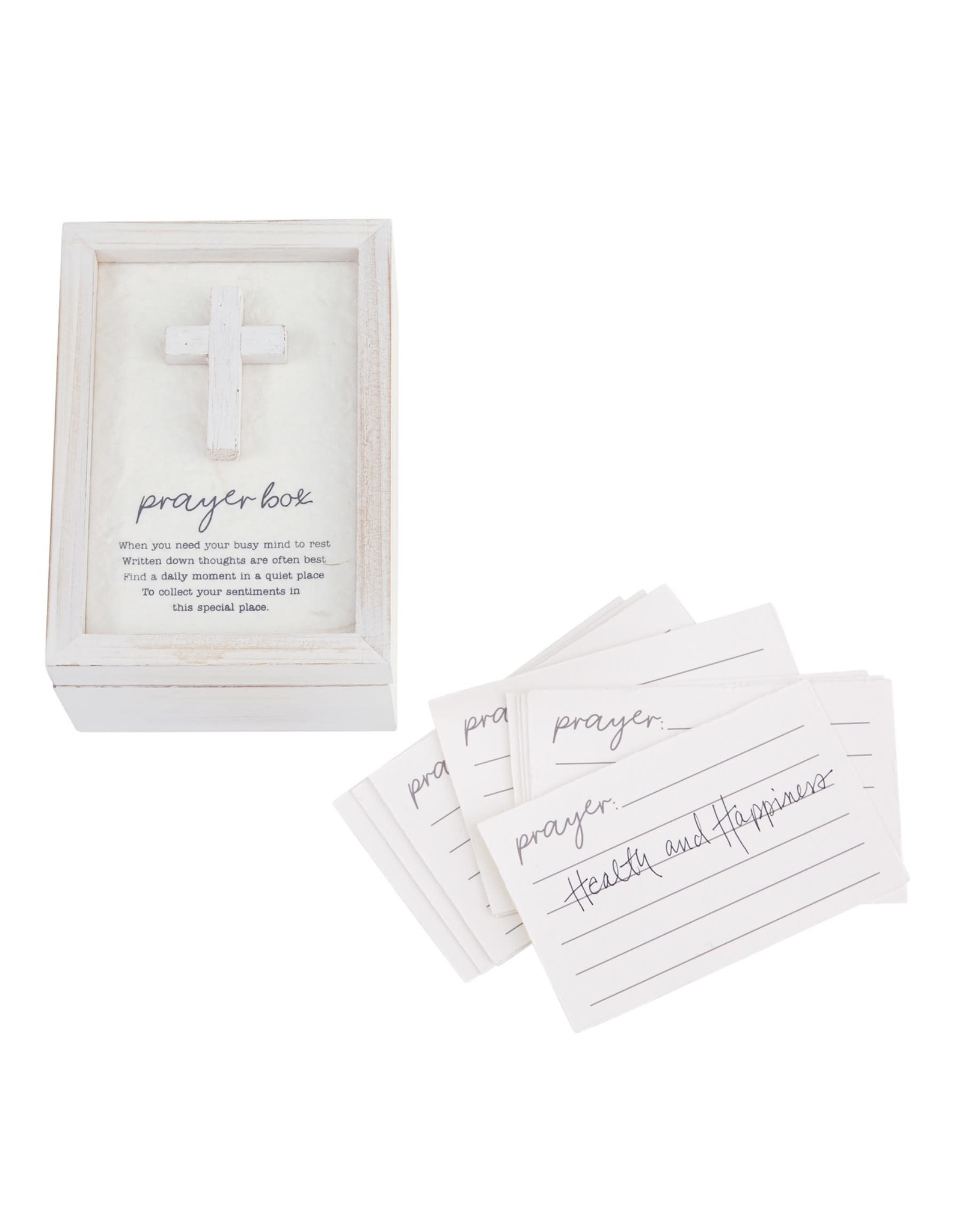 Mud Pie Wood Prayer Box Set With 12 Pulp Paper Prayer Slips