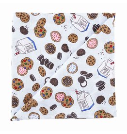 Mud Pie Baby Gifts Muslin Swaddle Blanket 47x47 | Blue Cookies