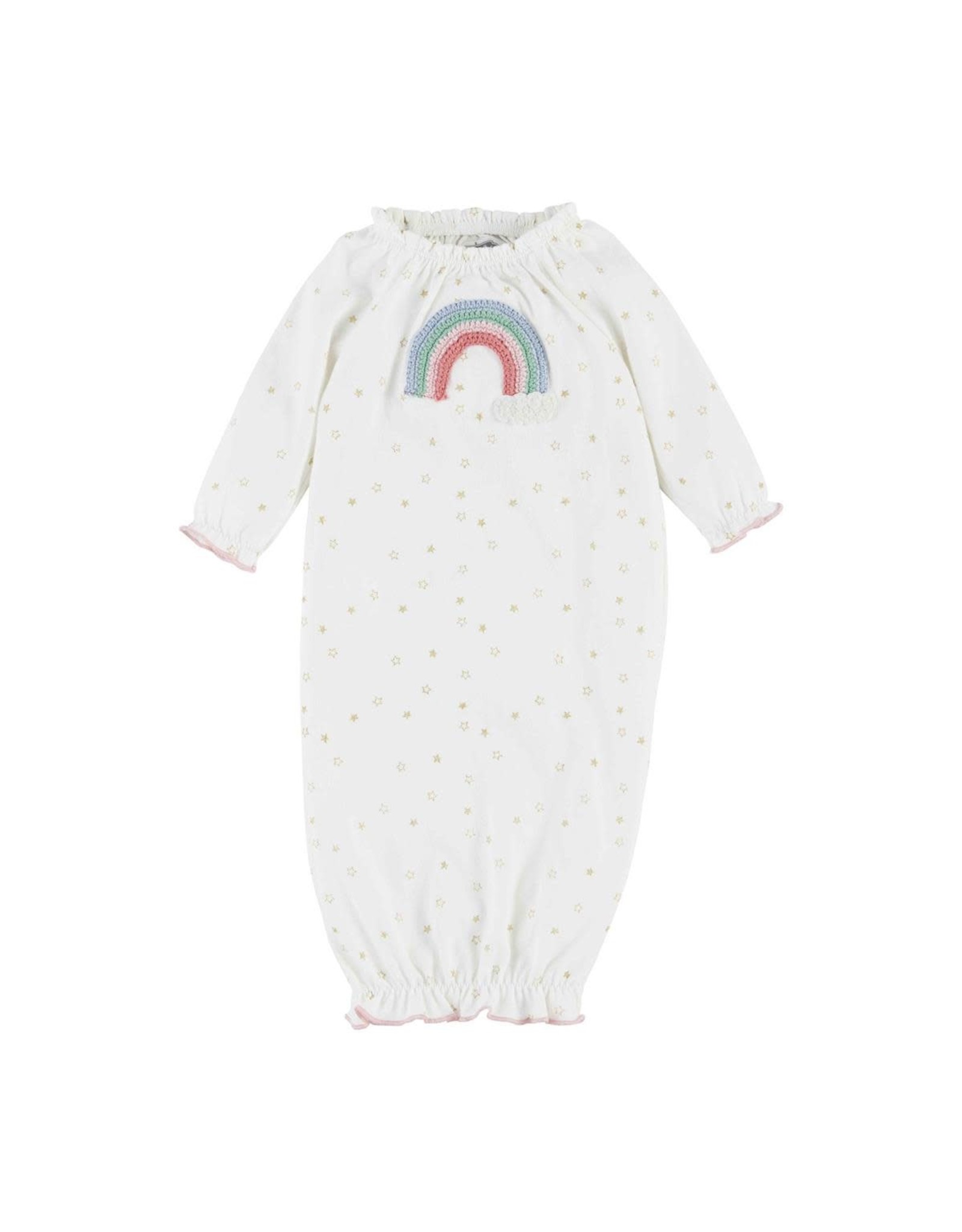 Mud Pie New Born Baby Clothing Rainbow Crochet Sleeper Gown 0-3 Months