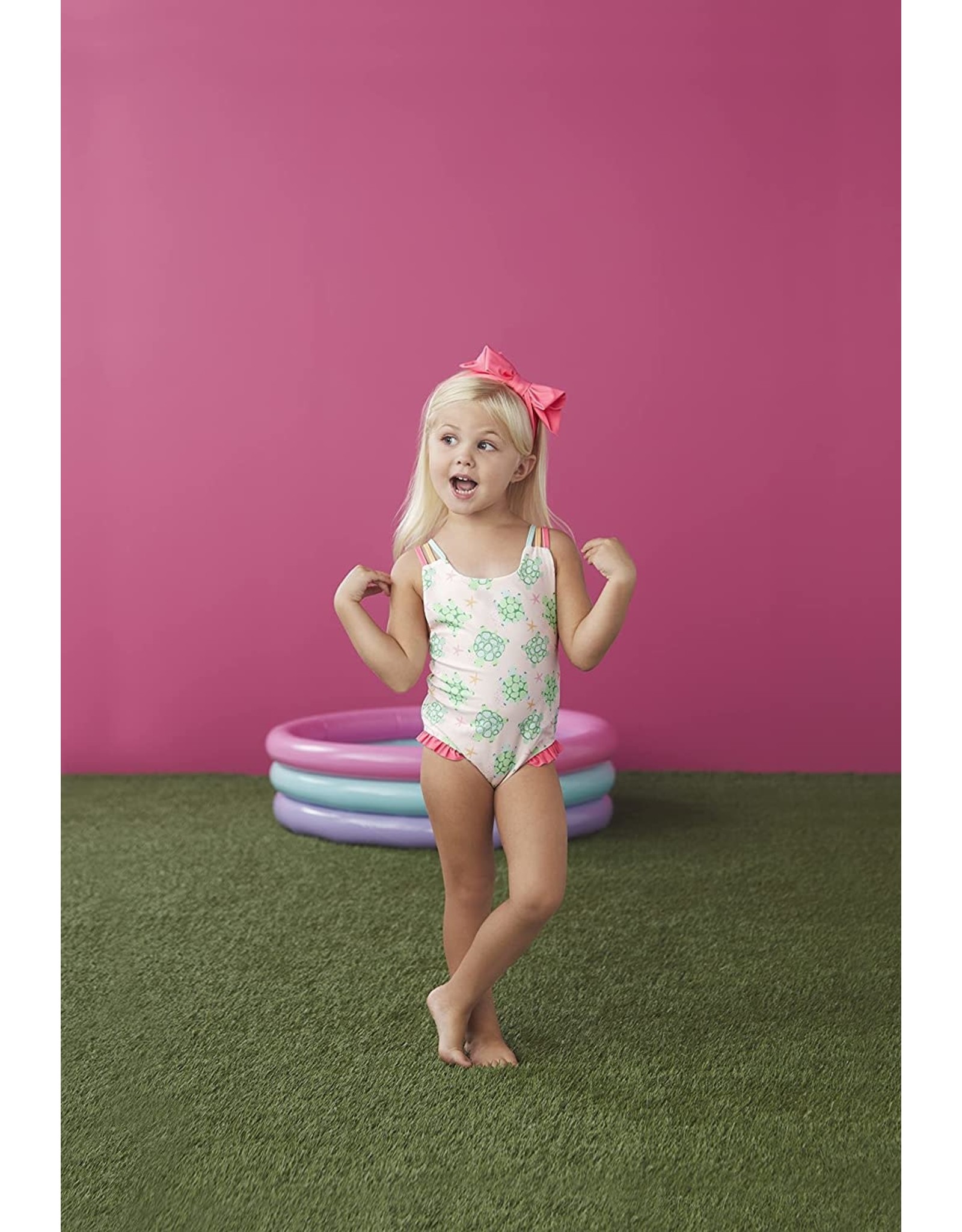 Mud Pie Little Girls Turtle Swimsuit Set 12-18 Months